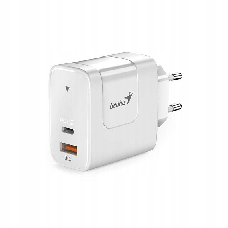 Nabíječka do sítě Genius Pd 65W, Usb-c PD3.0, Usb-a QC3.0 bílá
