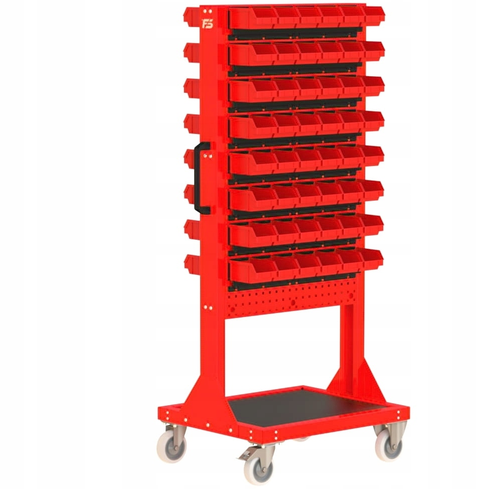 Regał magazynowy tablica z pojemnikami Kolor czerwony