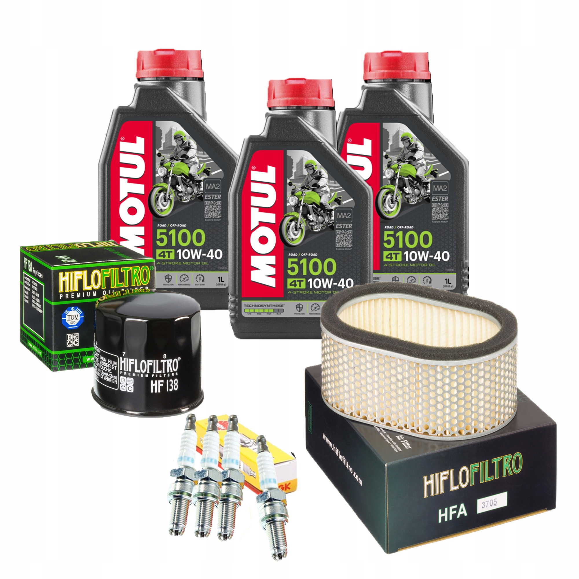 Olej do SUZUKI GSXR 600 750 SRAD Filtry Świece NGK Motul 5100 10W40