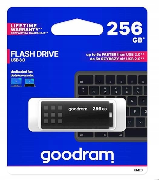 Pendrive Goodram UME3 256 Gb Usb 3.0 Usb 3.2 černý