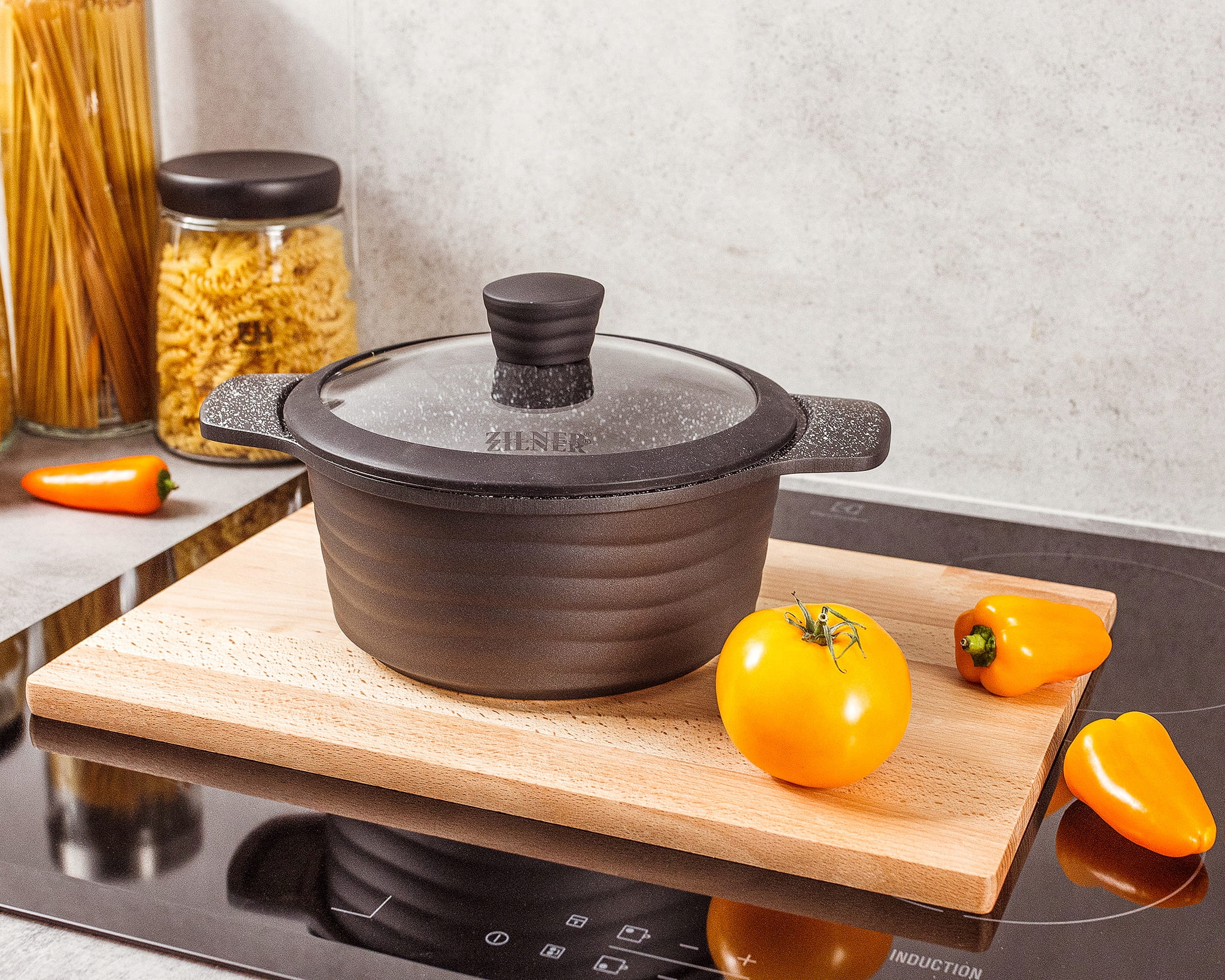 ZESTAW GARNKÓW GRANITOWYCH PATELNIA INDUKCJA 8513 Liczba elementów w zestawie 11