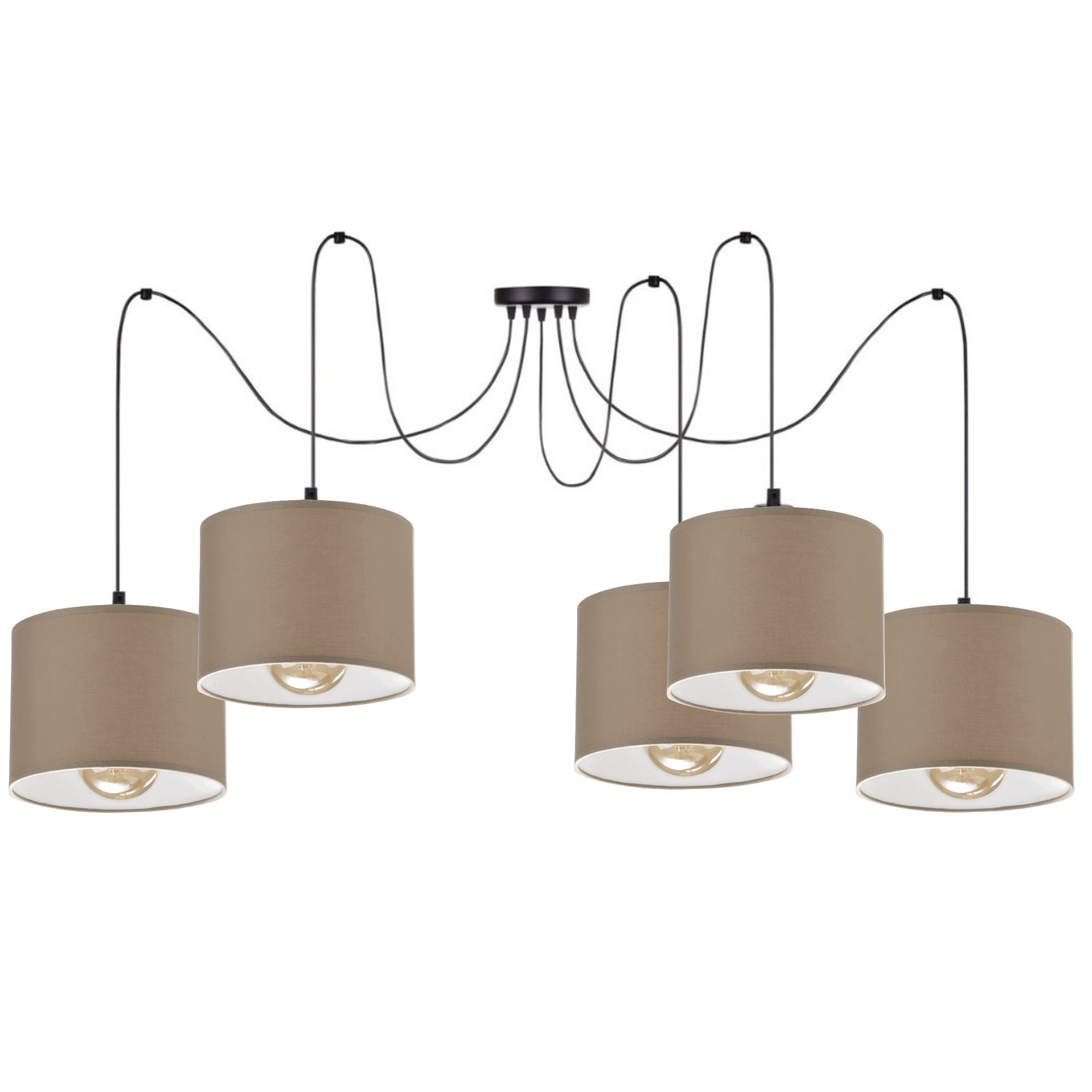 Závěsná Lampa Pavouk Spider Stropní Stínítko Bronz Kašmír E27 Led Pl 5-BODOVÁ