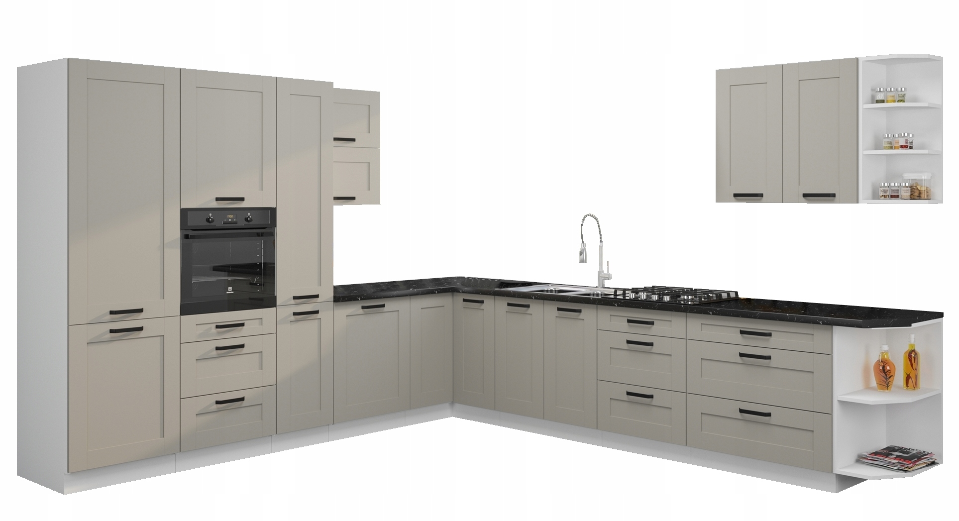 Kuchyňská linka Orlando 1 s tlumením dovírání Bílá Clay Grey