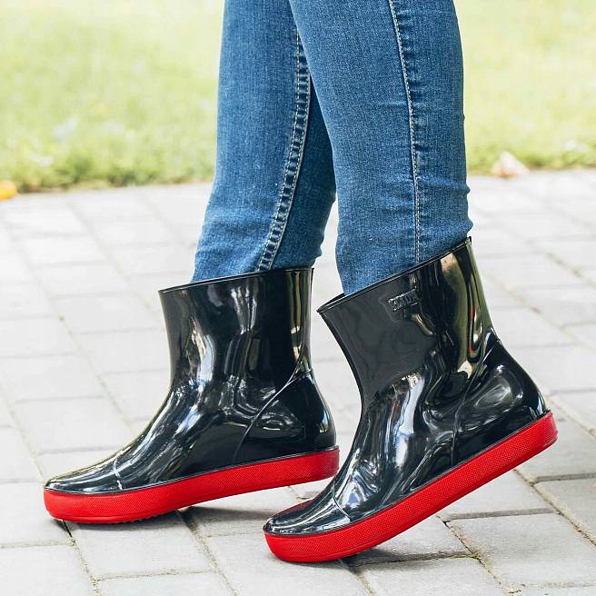 CZARNE KRÓTKIE KALOSZE DAMSKIE NORDMAN HIT r. 41 Kolor wielokolorowy