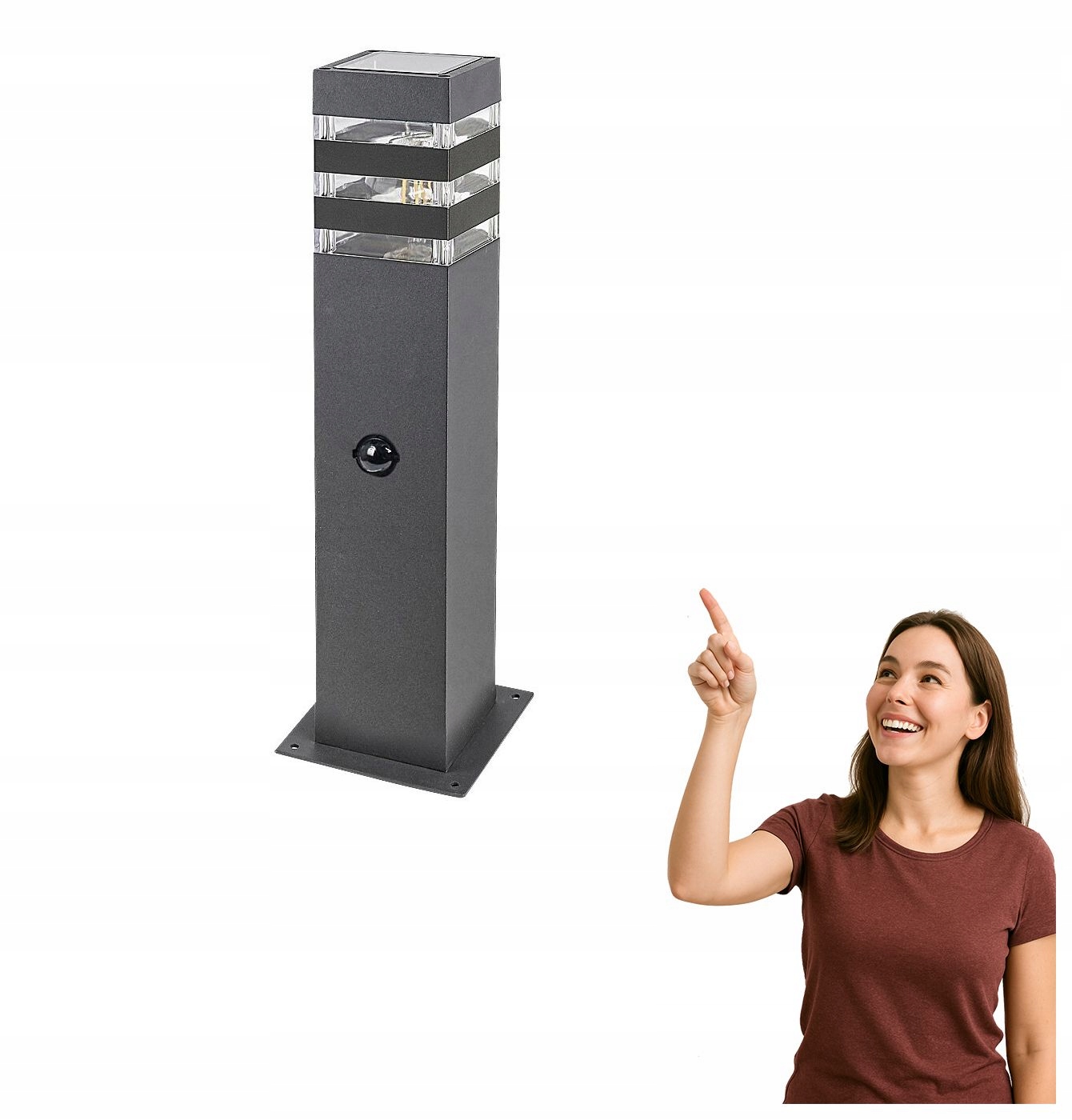 Venkovní sloupková zahradní lampa se senzorem Ankara 77026 Rabalux