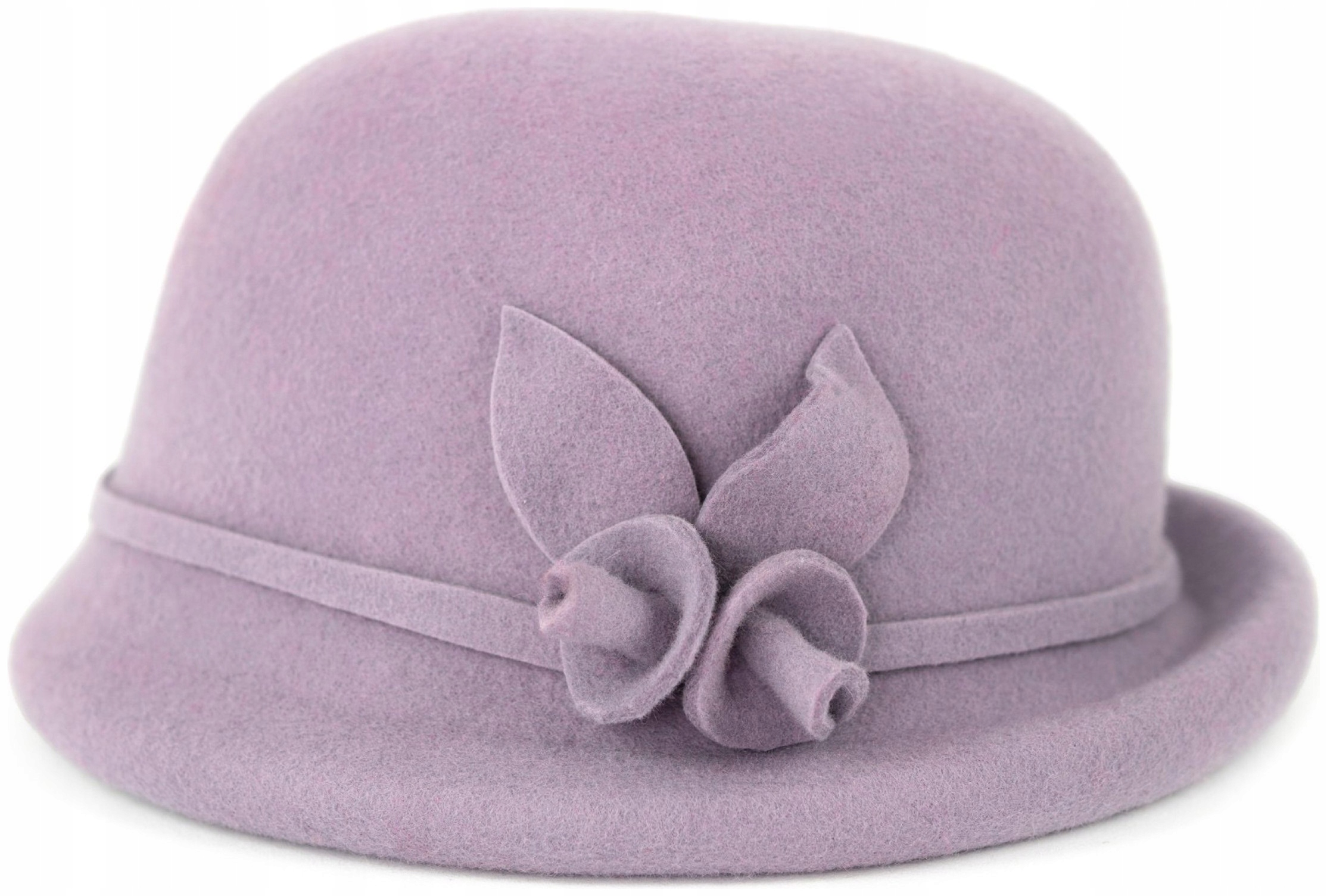 Polský plstěný dámský klobouk Wanda – klasický na podzim, levandulový