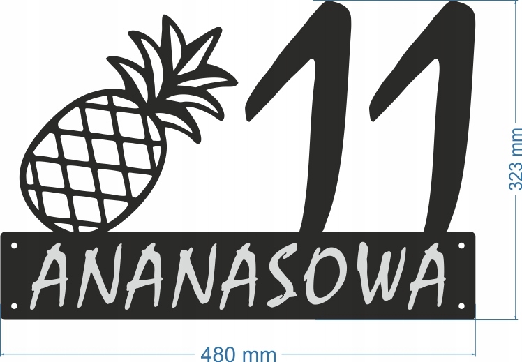 Číslo Na Dom 48 cm Tabuľa Adresa Ocel 2 mm Grafika 128