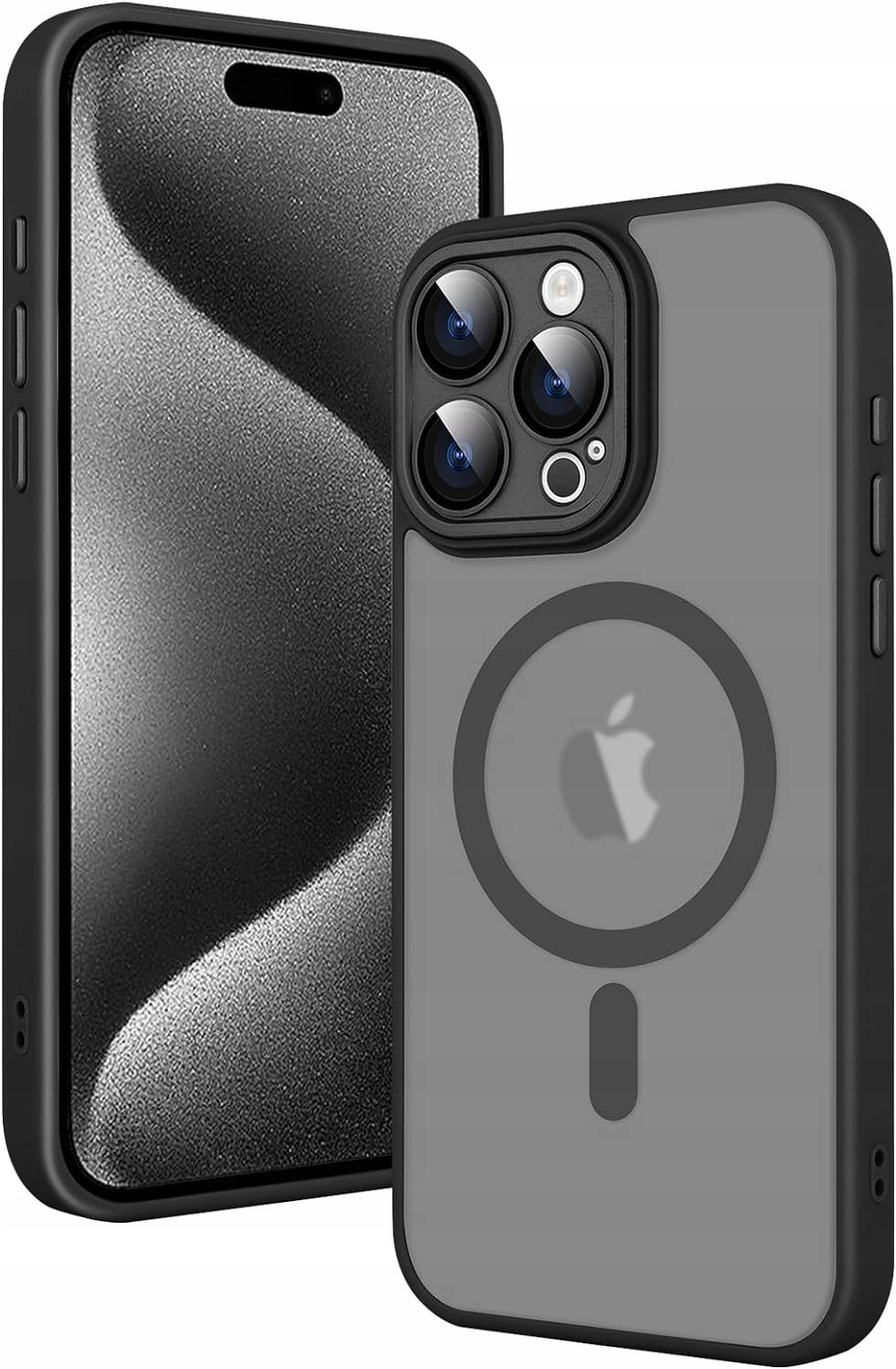 ETUI CASE DO IPHONE 15 PRO WZMACNIANE CZARNE MAT PANCERNE OCHRONA APARATÓW Stan opakowania oryginalne