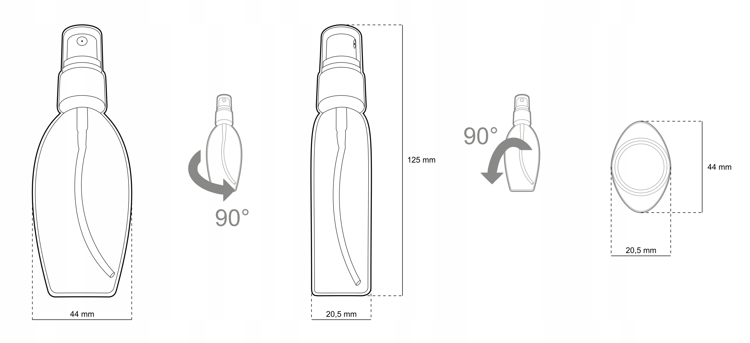 Butelka z ATOMIZEREM 50 ml ROZPYLACZ SPRAY 100 szt Marka Alkohit