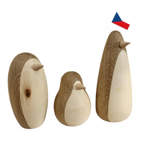 Jh WoodArt Dřevěný dekorativní tučňák sada 3 ks