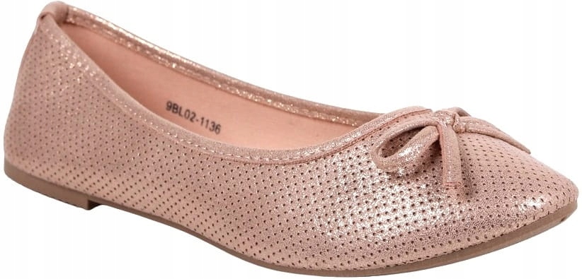 RÓŻOWE DZIURKOWANE LEKKIE DAMSKIE BALERINY PŁASKIE WYGODNE PRZEWIEWNE MODNE Wzór dominujący bez wzoru