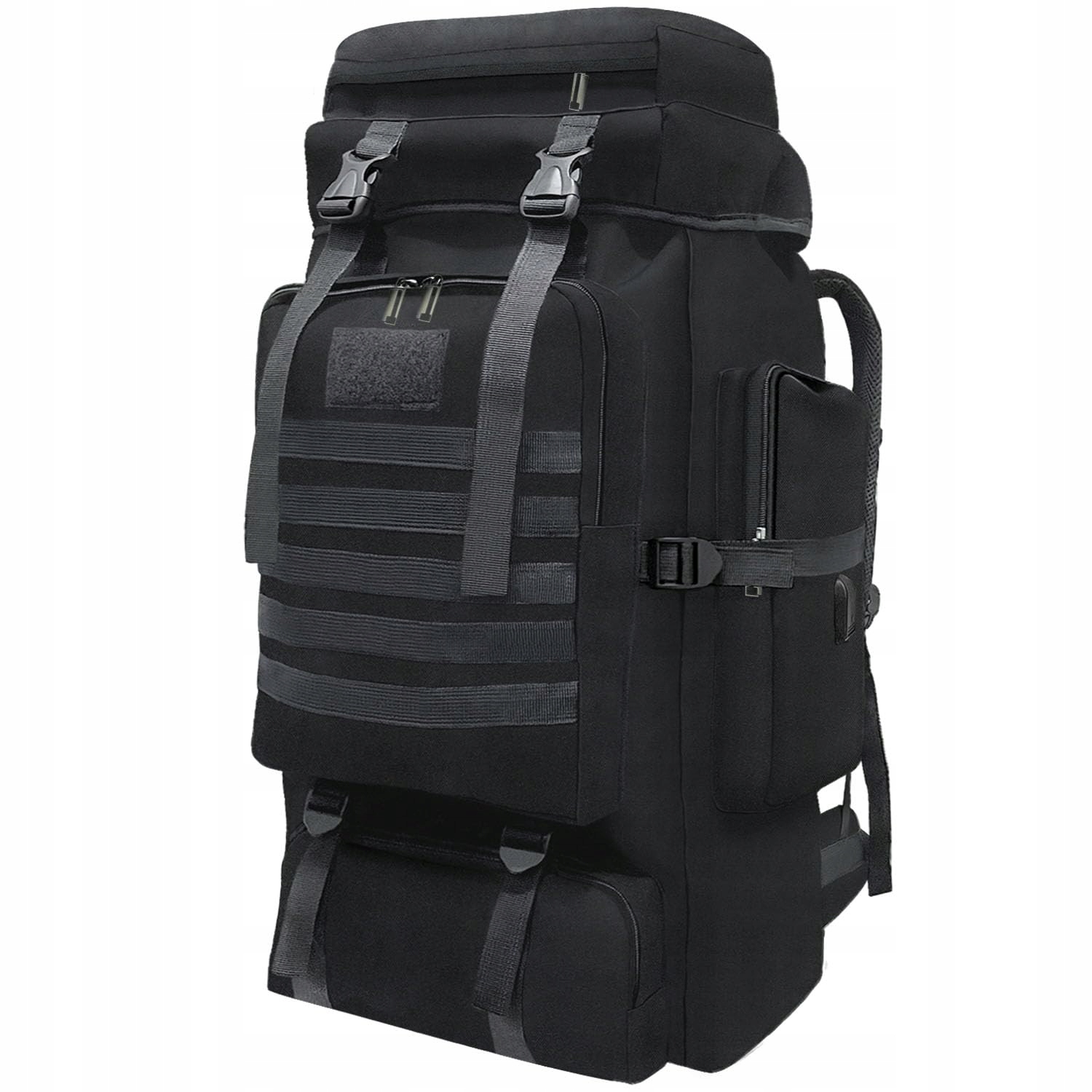WESOKE Plecak Taktyczny 80L Wodoodporny Regulowany Czarny Outdoor