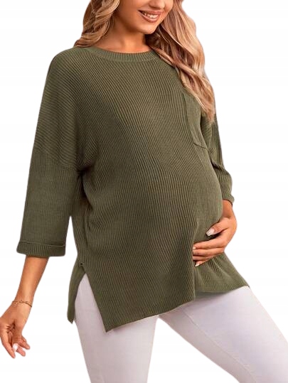 SHEIN SWETER DAMSKI CIĄŻOWY KHAKI CASUAL 40/42 ŁLI