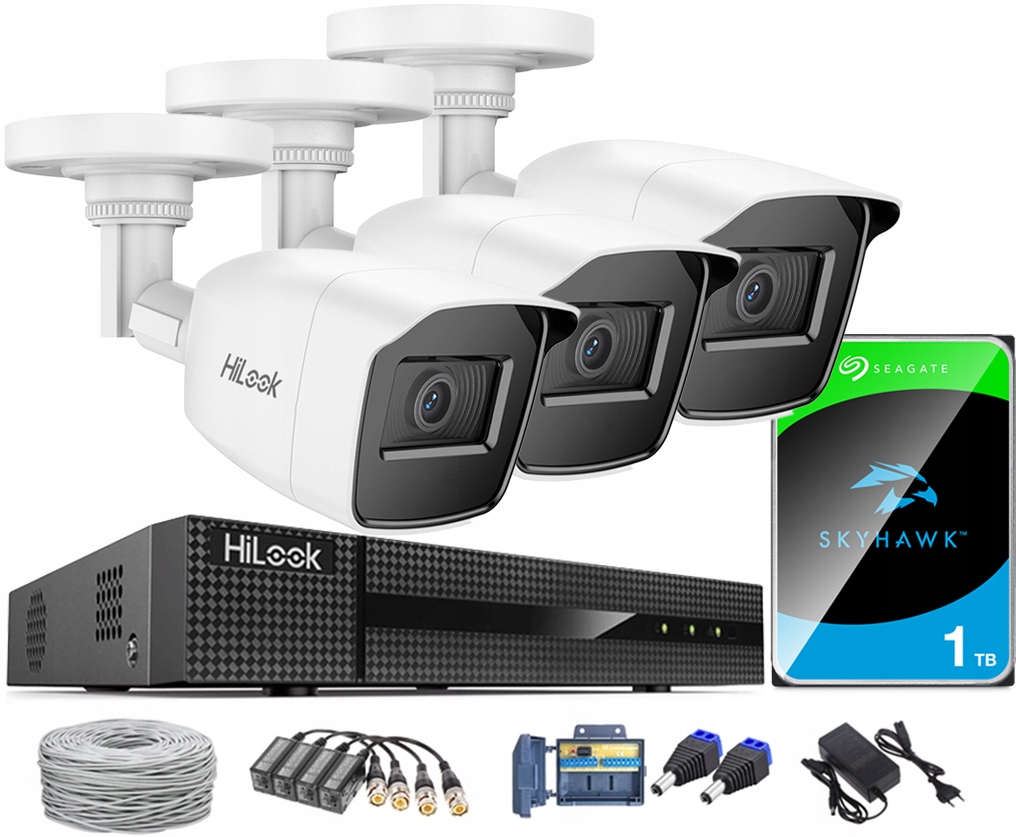 Venkovní monitorování Sada 3 kamer 5Mp IR20m TurboHD Hilook By Hikvision