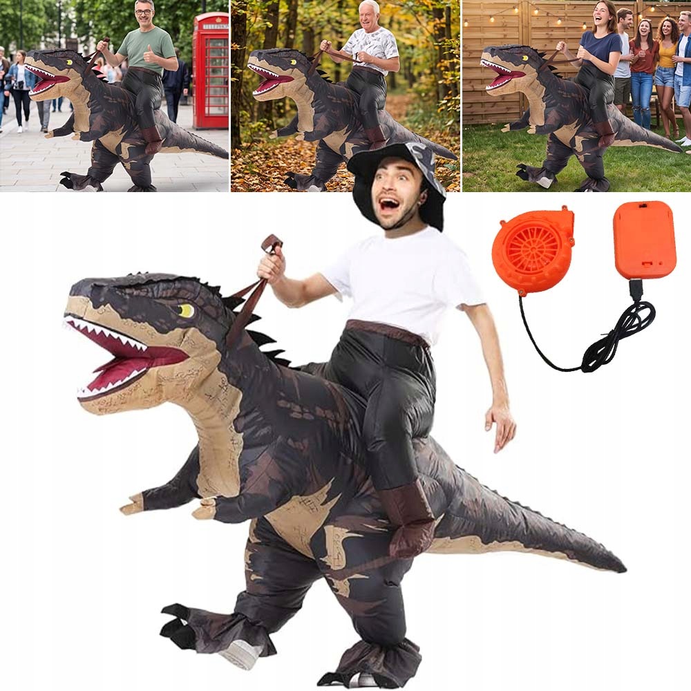 Kostým Nafukovací Kostým Na Halloween Převlek Dinosaurus T-rex 150 190 cm