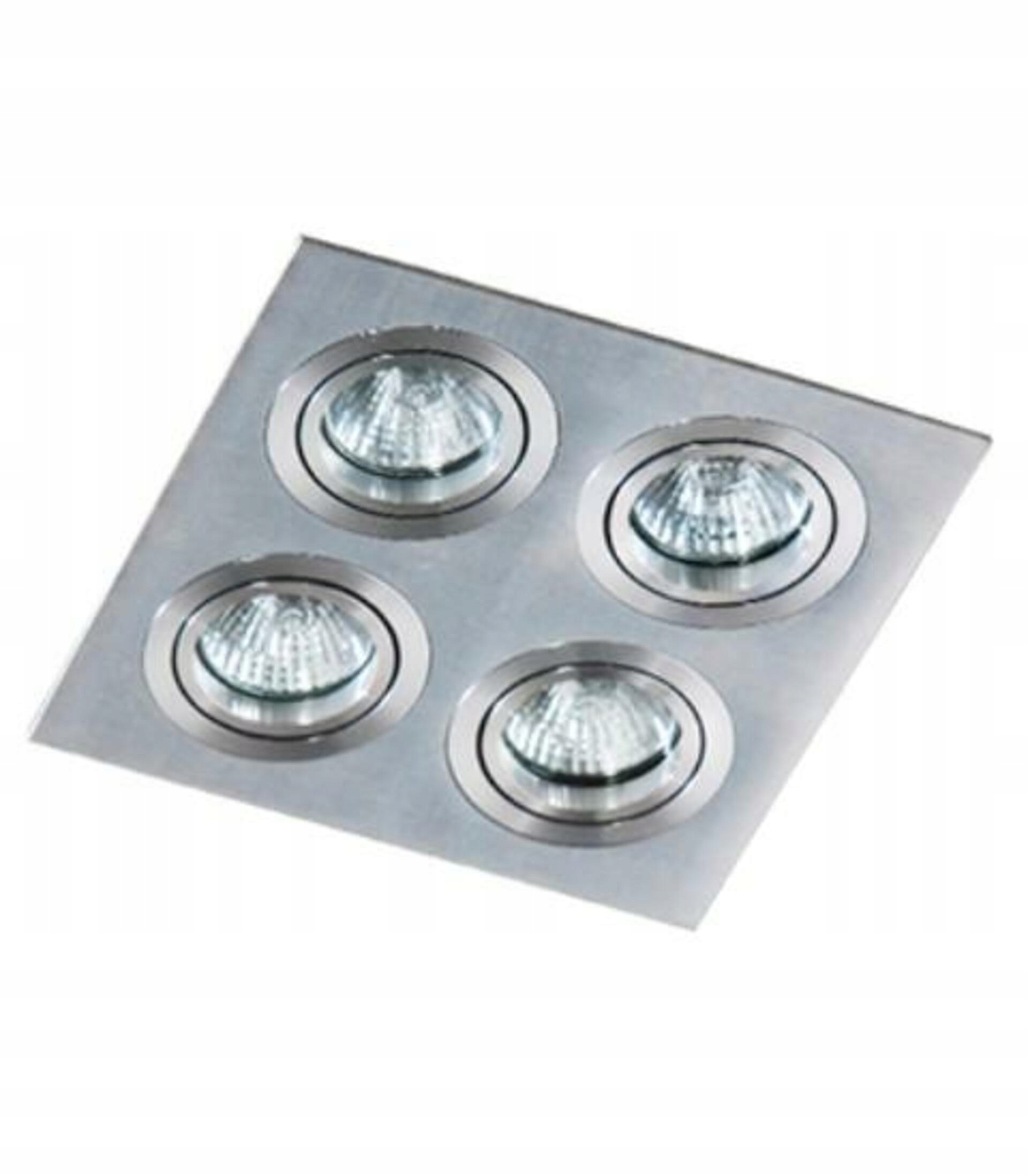 Stropní bodové zápustné svítidlo AZzardo Caro 4 Square aluminium AZ2444 GU1
