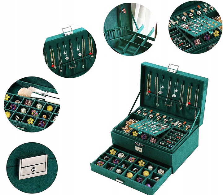 SZKATUŁKA ORGANIZER KUFEREK NA BIŻUTERIĘ SZKATULKA Materiał inny