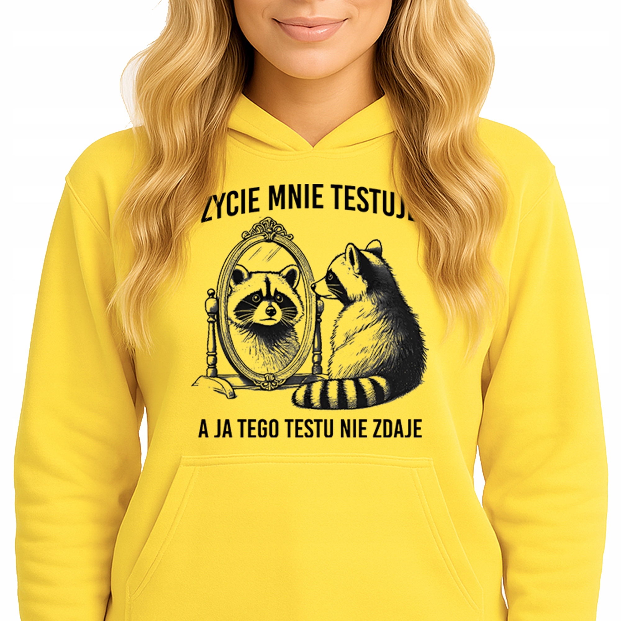 Mikina S Kapucí Žlutá bavlněná mikina Módní život Mě testuje Vel M