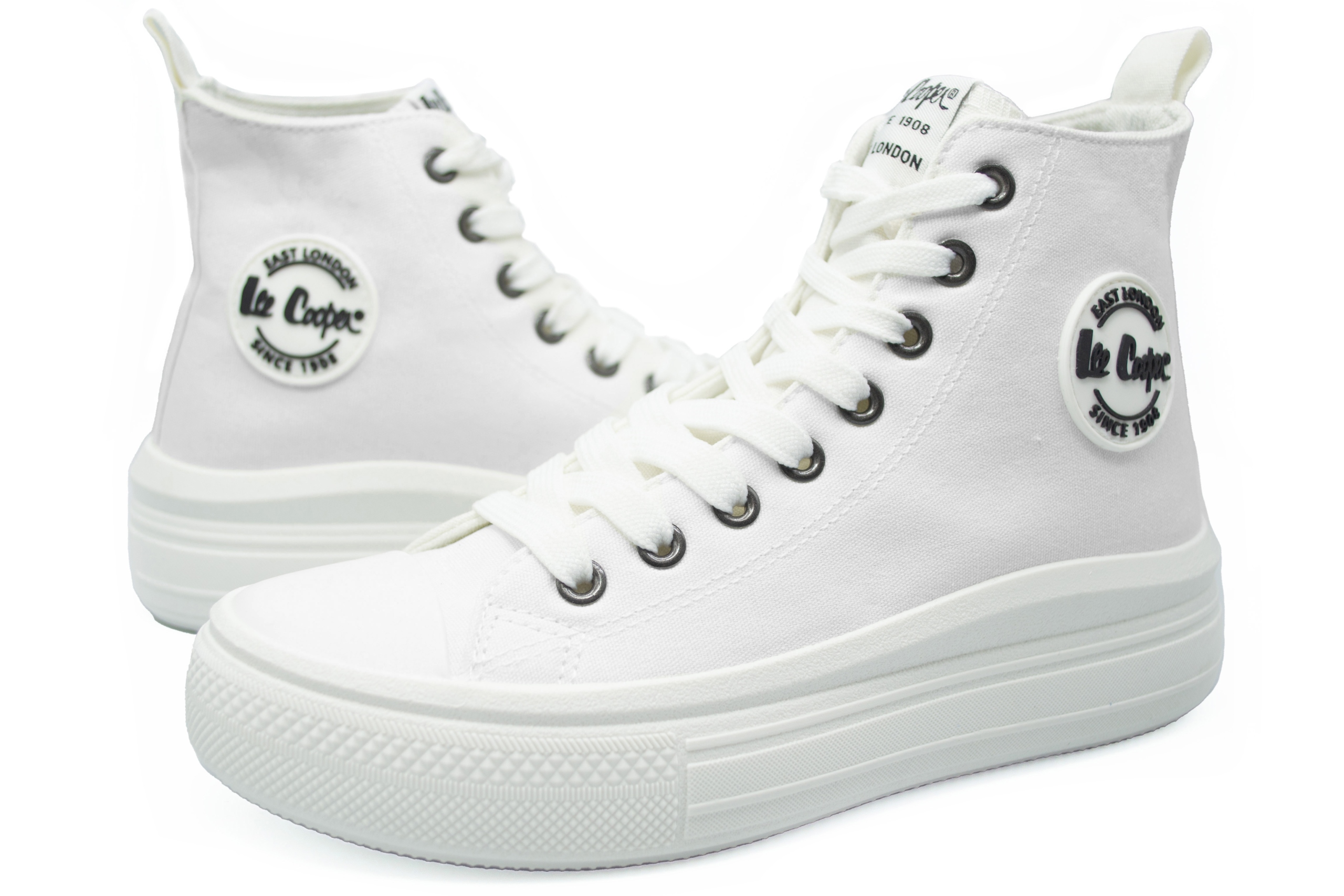 Dámské vysoké tenisky Lee Cooper na platformě, bílé tenisky, velikost 38