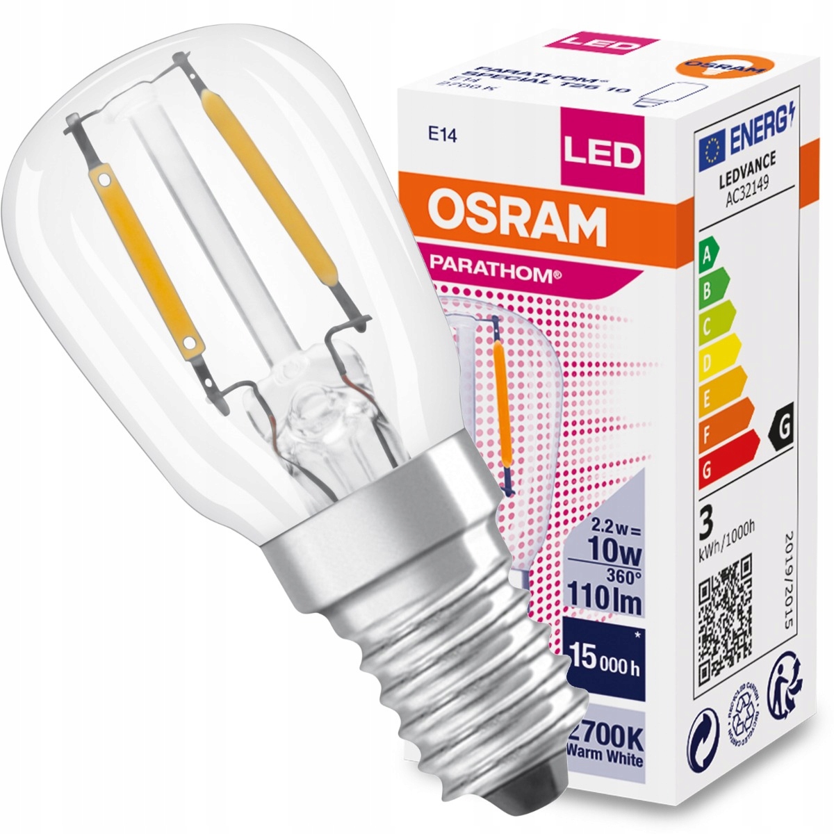 

Żarówka Led Mini E14 T26 2,2W 2700K Filament Osram