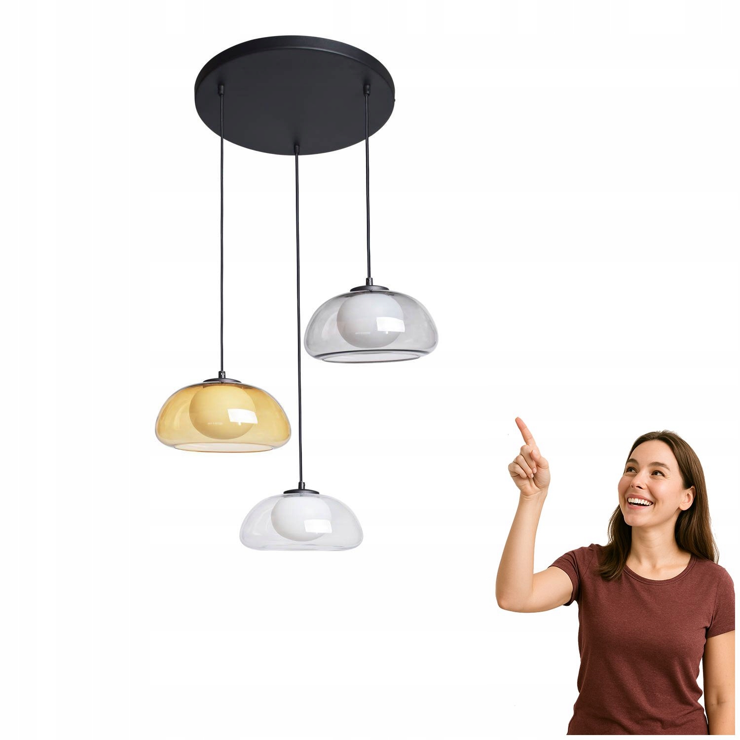 Závěsné svítidlo Ainale PND-54637-3-BK-SG Italux