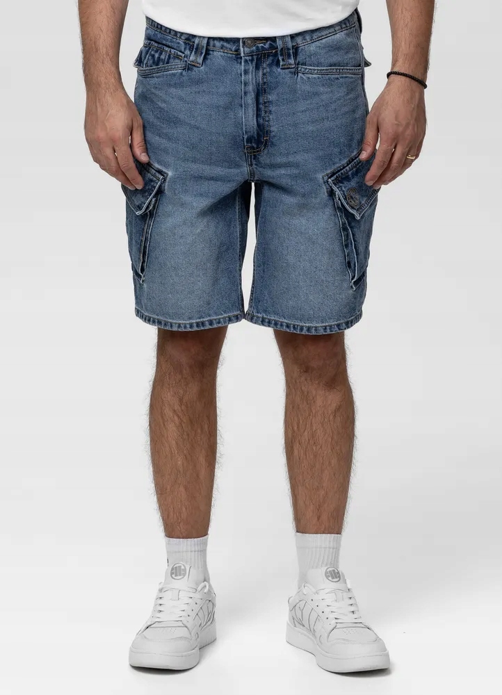 Pánské džínové šortky kapsáče Pitbull Classic Wash Strandway džínové L