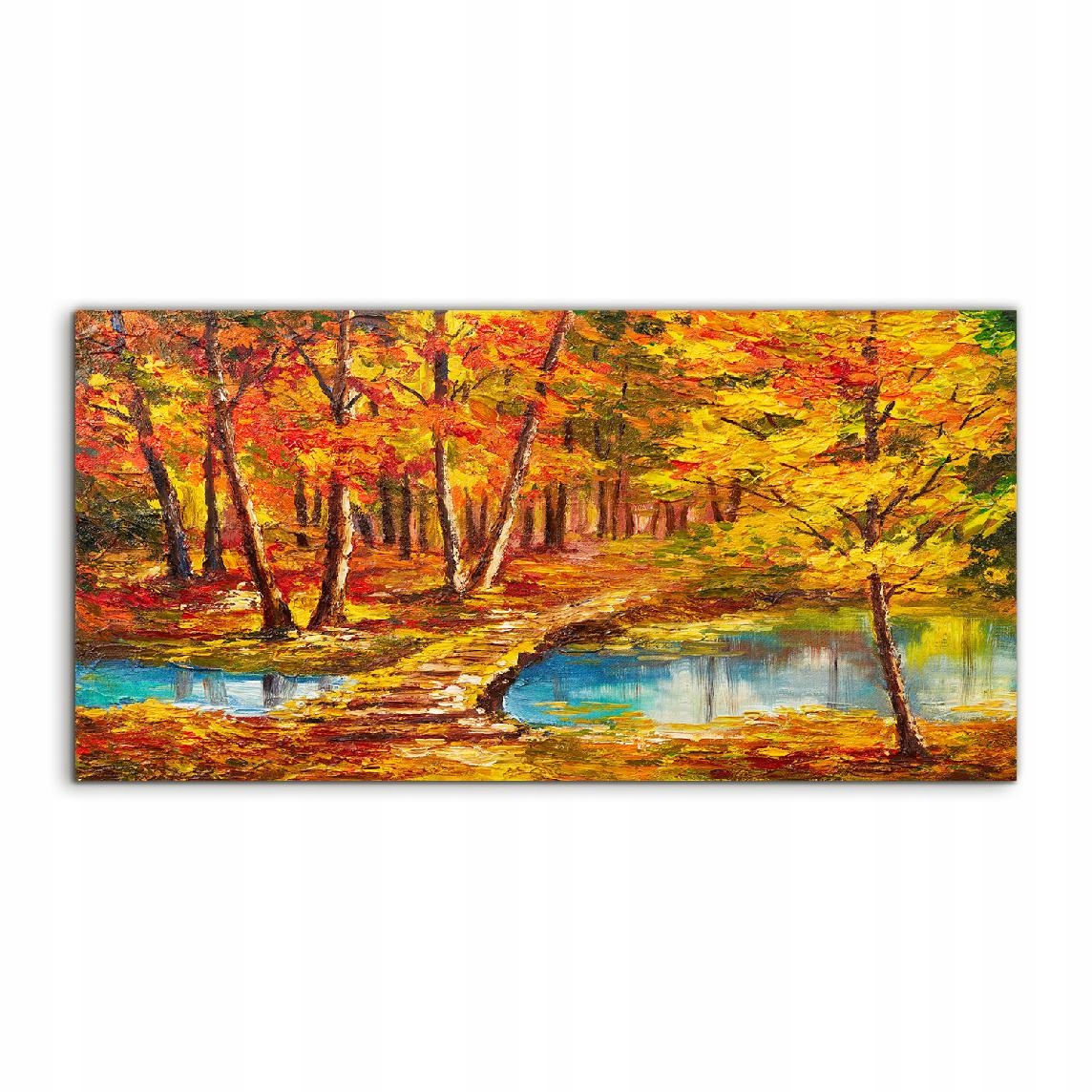 

Fotoobraz akryl 140x70 wiszący Jezioro Jesień Most