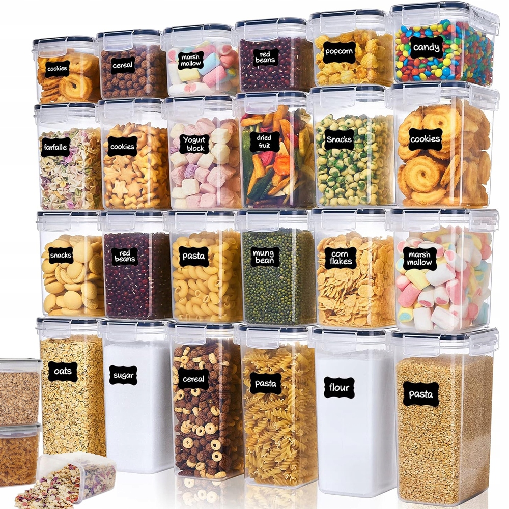 24 X Sada Nádob Na Skladování Potravin A Hermetických Nádob