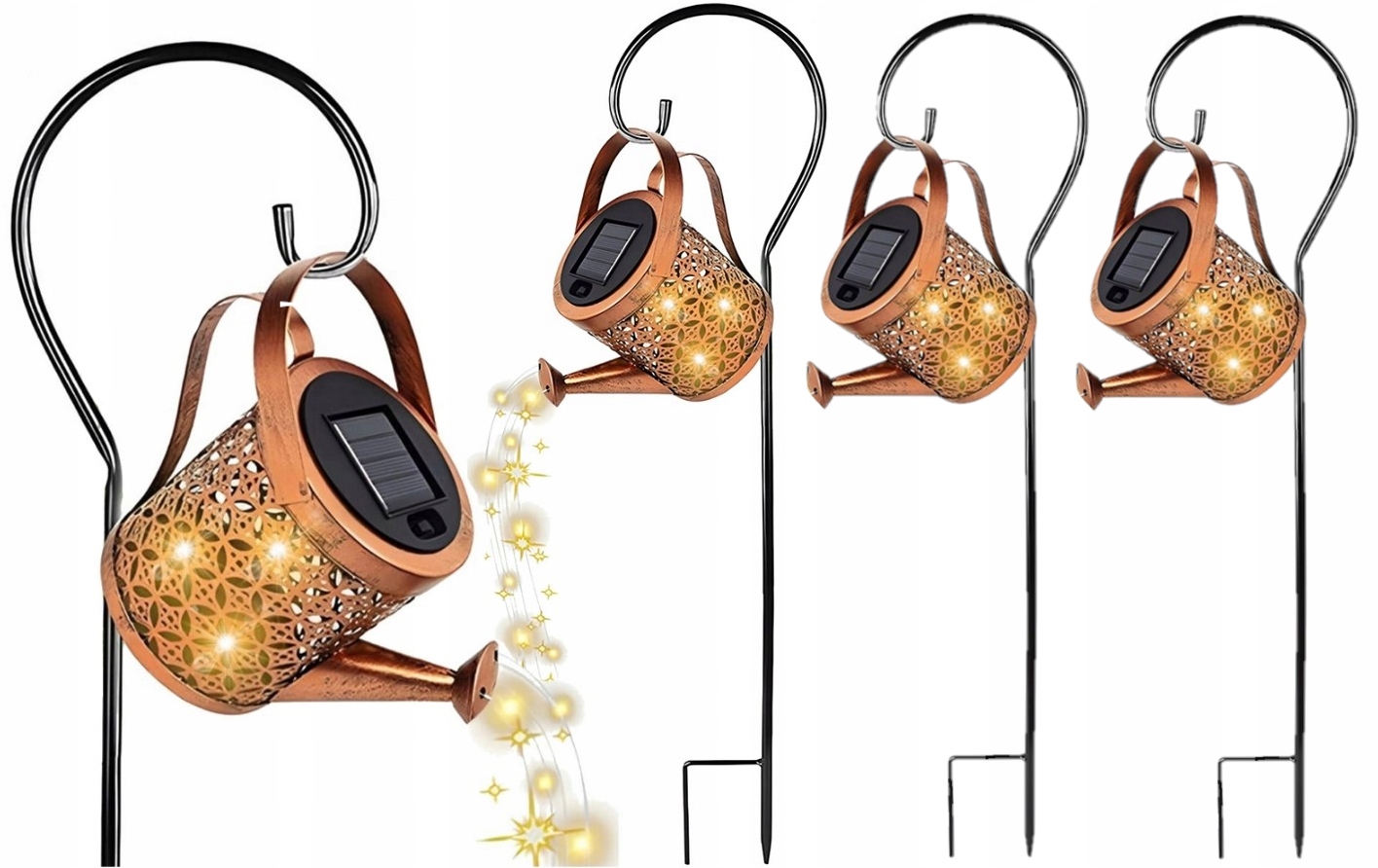 Konewka Solarna Lampa Led Ogrodowa Dekoracyjna Wbijana Czujnik Zmierzchu