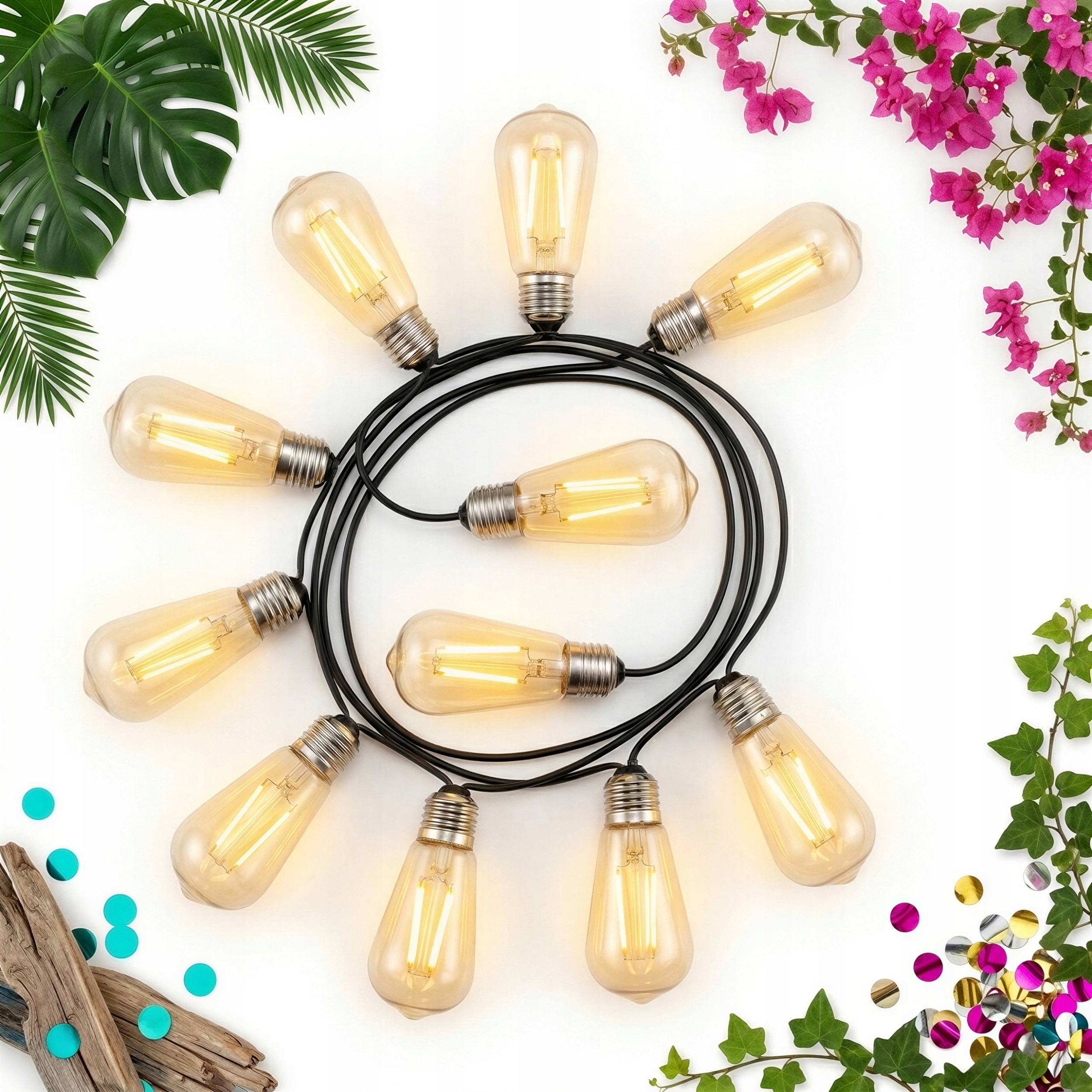 Girlanda Led Žárovky Lampy 5 M 10 Ks Bílá Pro Dekoraci Interiéru 230 V
