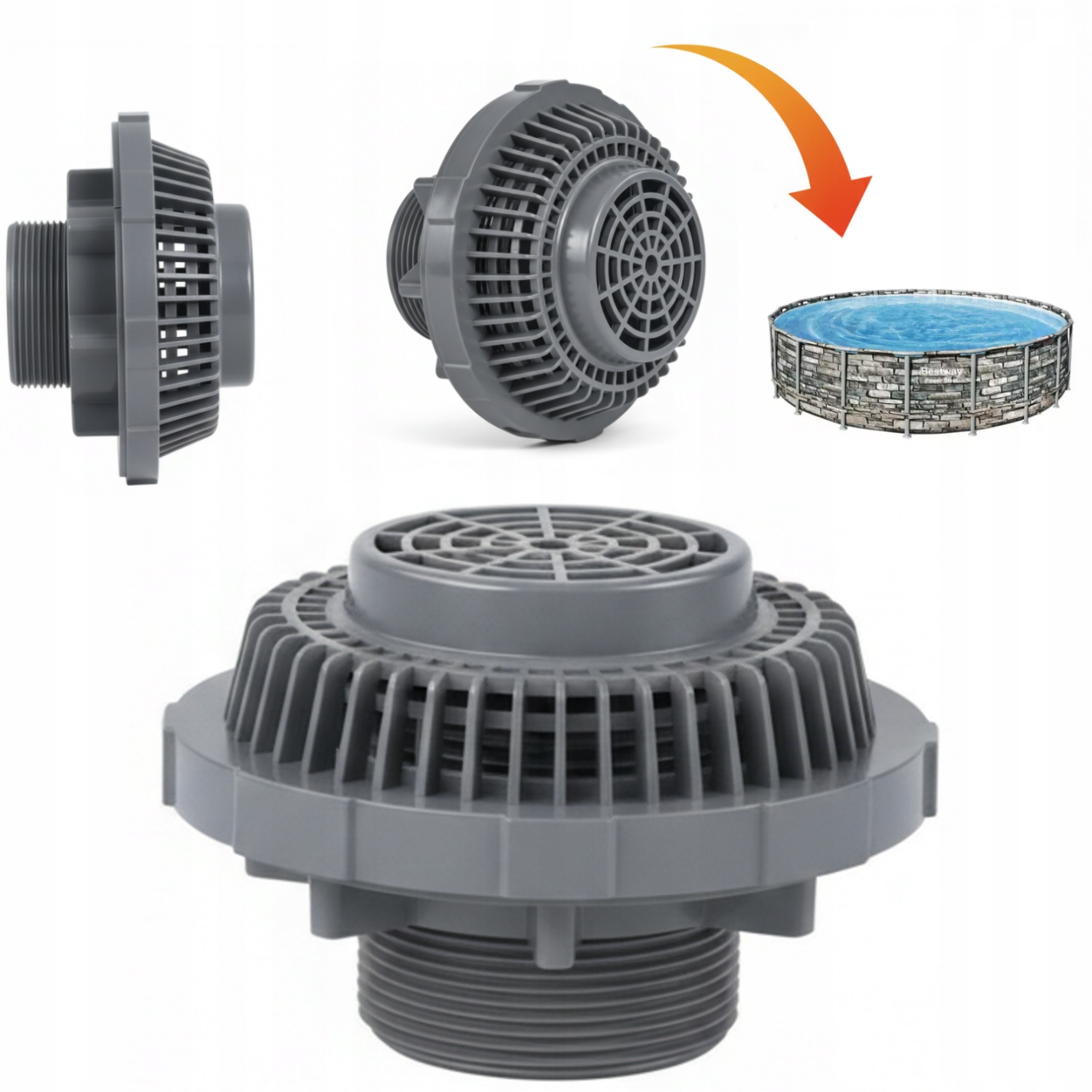 Ochranný kryt odtokového sítka na otvor do bazénu Bestway 56883