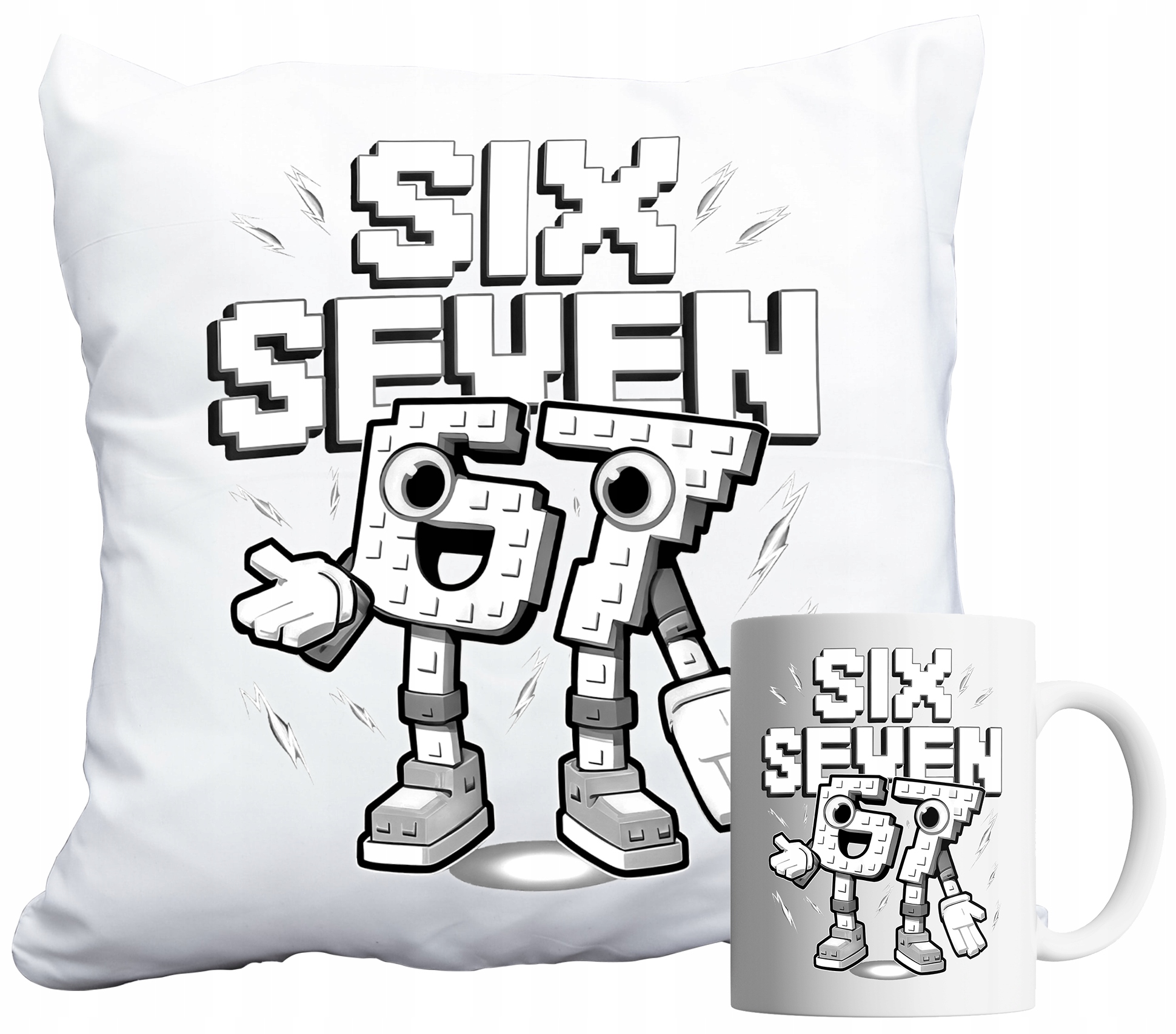Set Hrnek A Polštář Six Seven 67 Steal A Brain Rot Dárek Jméno