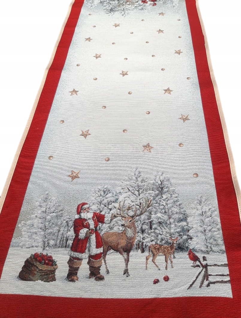 Běhoun se Santa Clausem a jelenem 40x100 cm 1151