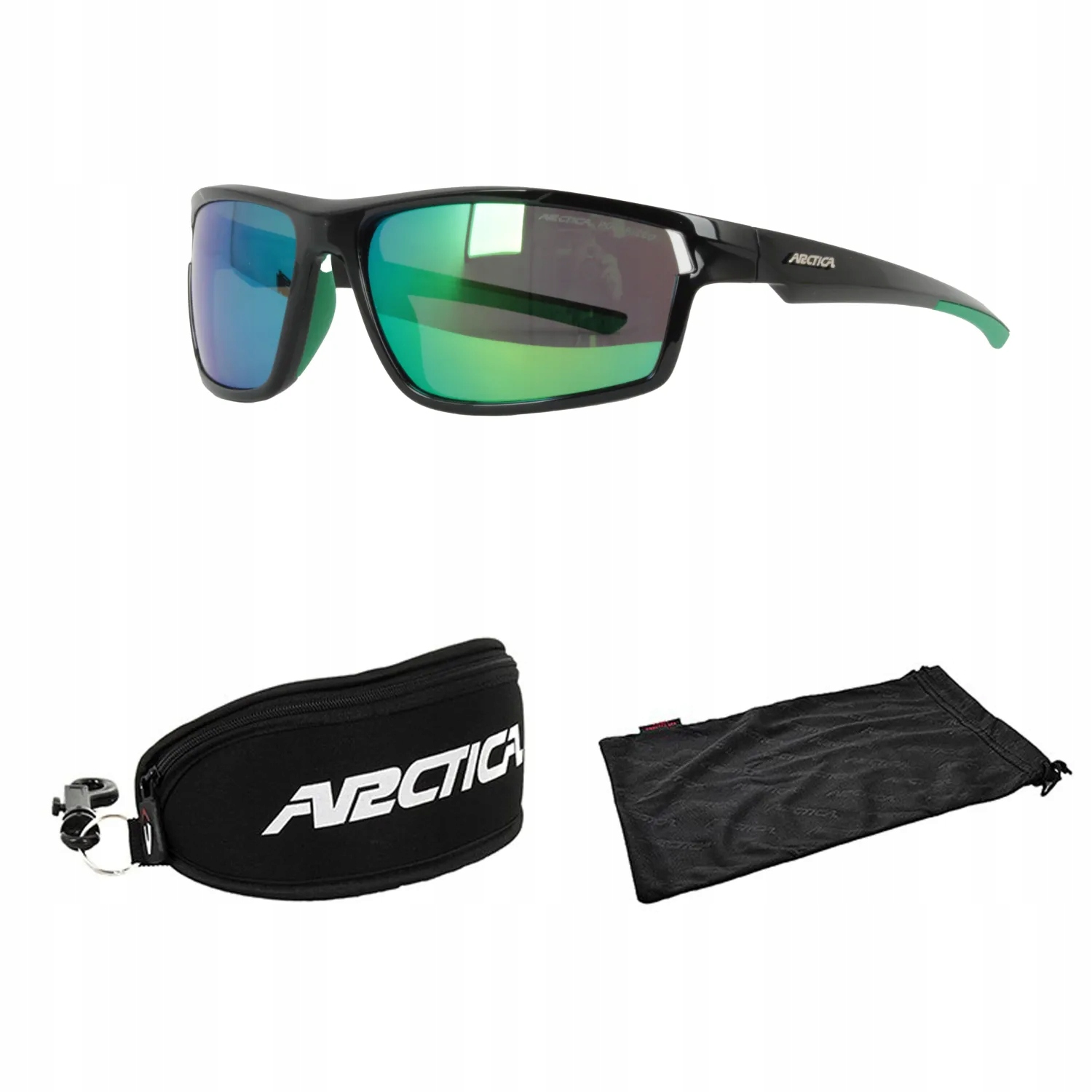 Arctica S338C Černé sportovní sluneční brýle s zrcadlovkou