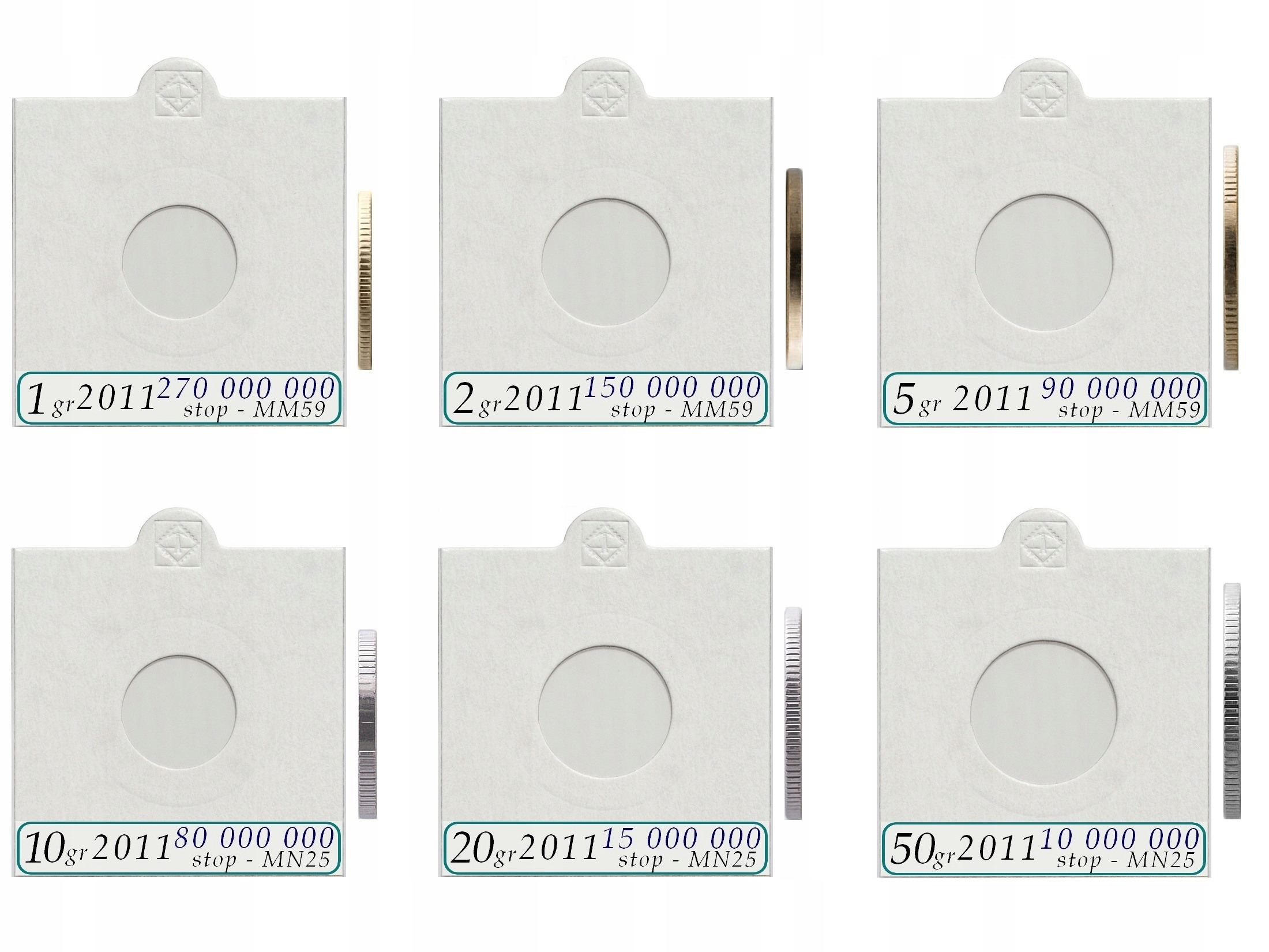 Sada holderů na oběžné mince2011-2020+popisy