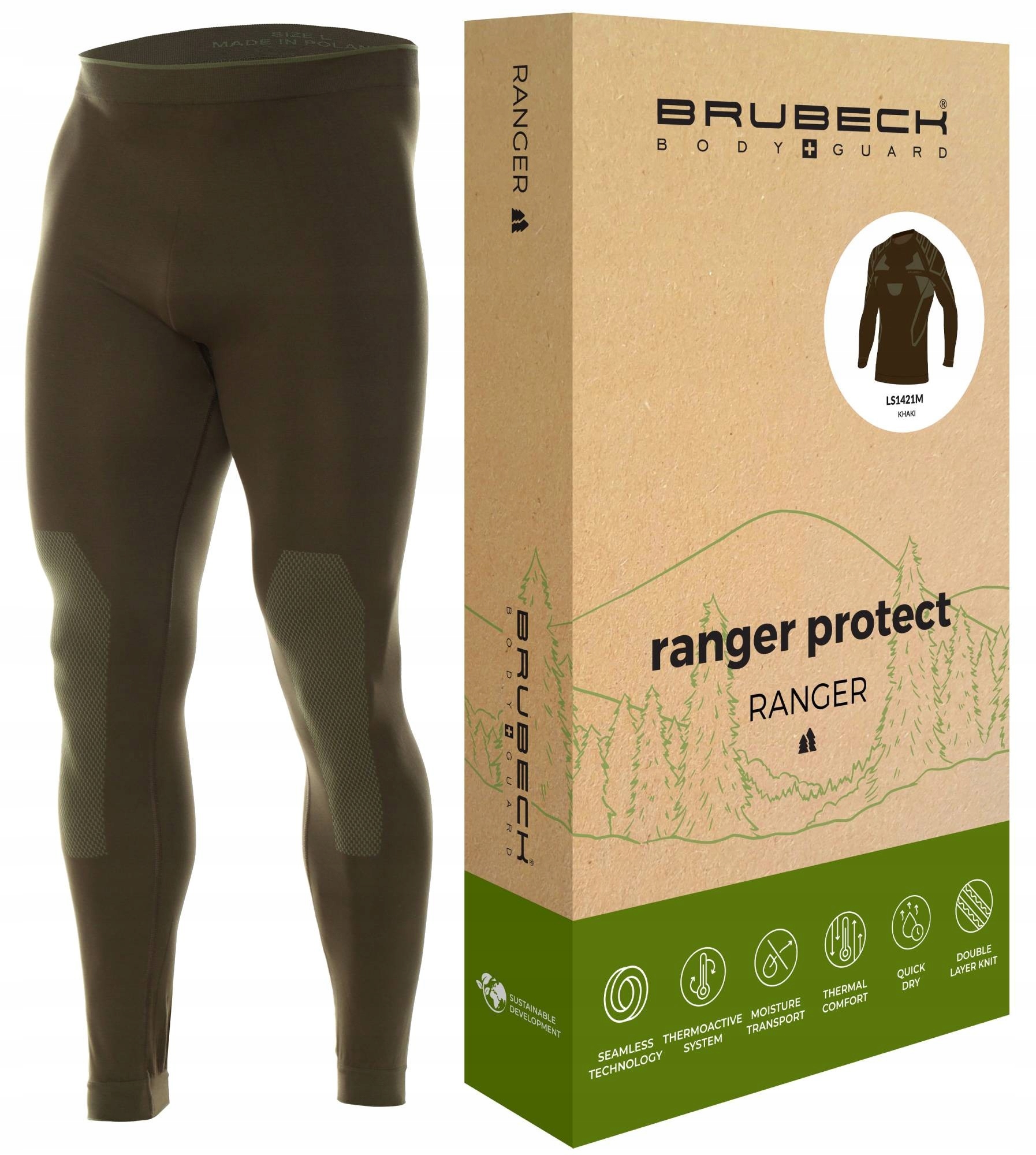 Kalesony Termoaktywne Dla Wojska Żołnierzy Leśników Brubeck Protect -XL