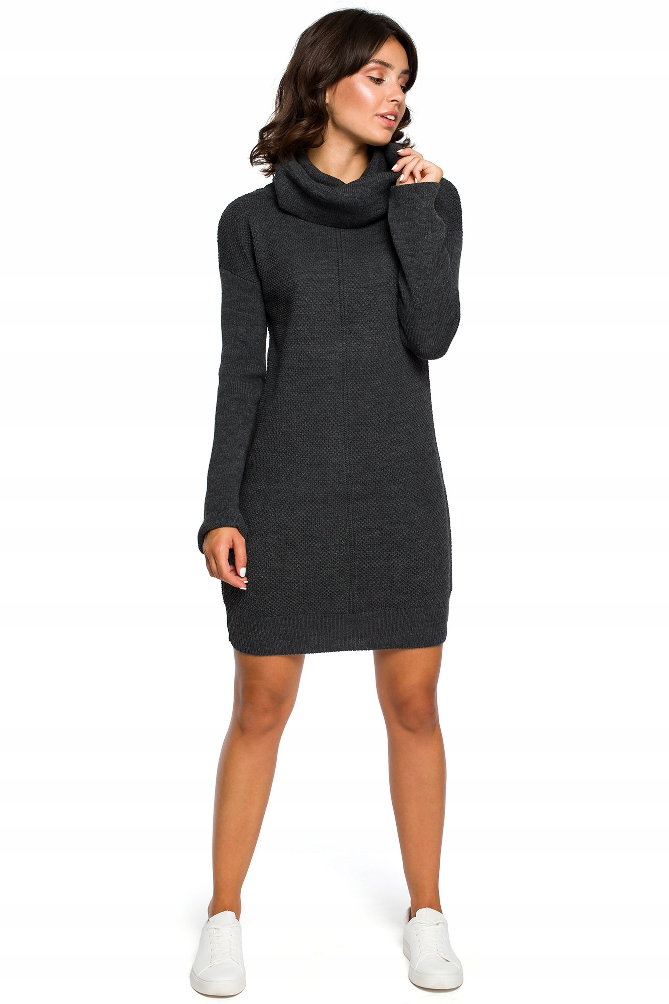 

BK010 Swetrowa Mini Sukienka [s/l] Grafit Be Knit
