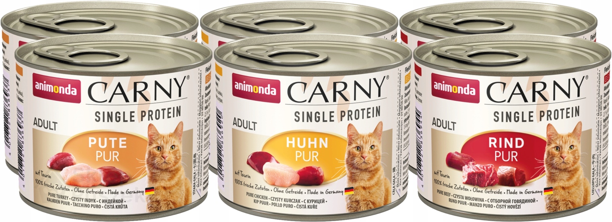Animonda Carny Single Protein konzerva Set 12x200 g – mix chutí