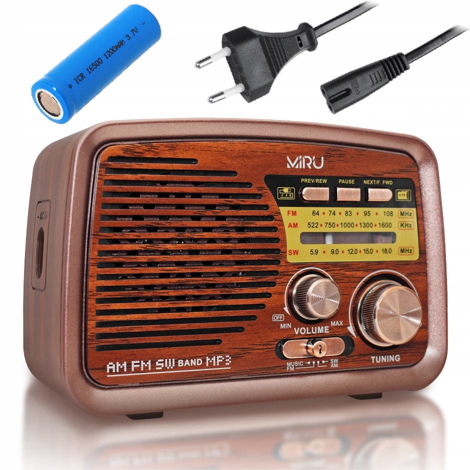 

Przenośne Radio Retro Kuchenne Fm, Usb, Akumulator
