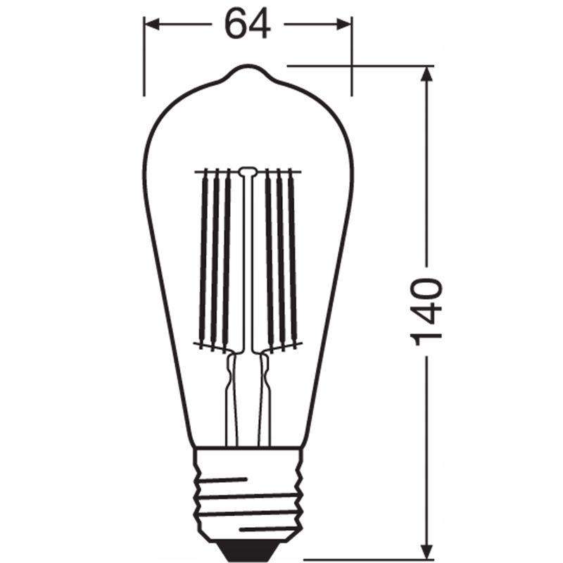 Żarówka LED E27 ST64 4W = 60W 3000K 210lm/W OSRAM Kolor szkła przezroczyste