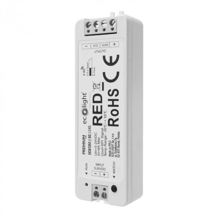 Sterownik Cyfrowy Digital do taśm LED RGB RGBW 8A 5-24V 192W 1-strefa IP20 Marka Ecolight