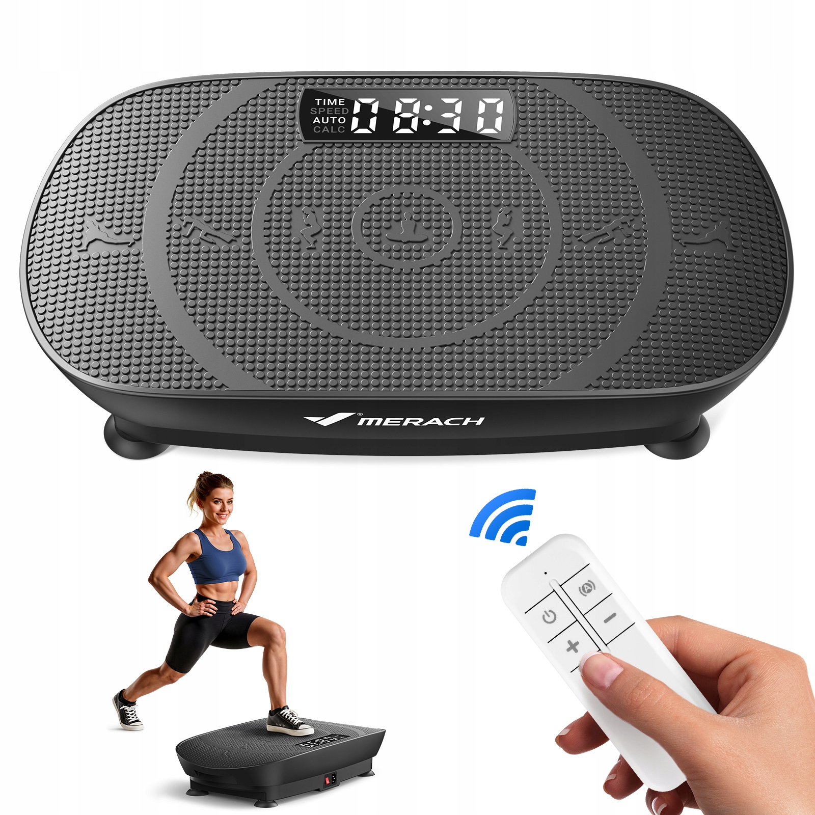 Mini Platforma Wibracyjna fitness 10 poziomów Bluetooth Led