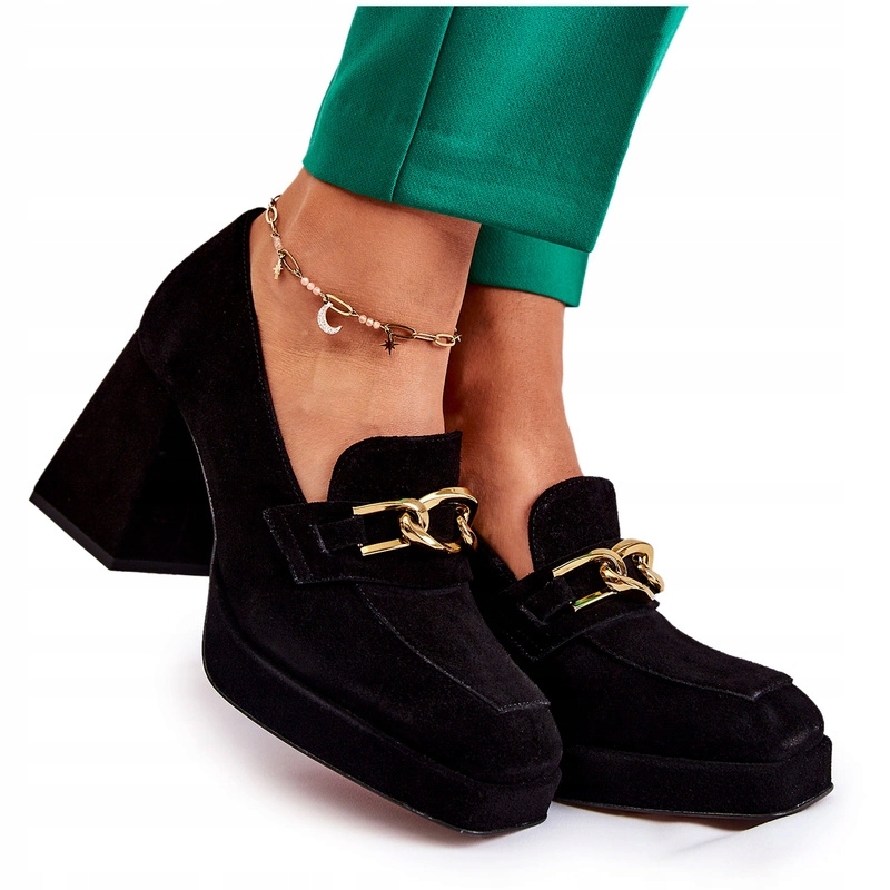 Módní Semišové Lodičky Laura Messi 2444 Černé 37