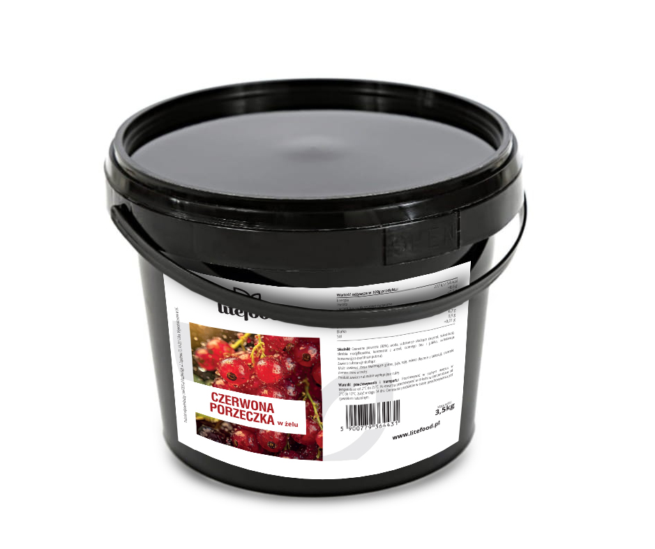 LiteFOOD Červená kašička v gelu 80% ovoce – 3500 g Fruželina Bez Cukru
