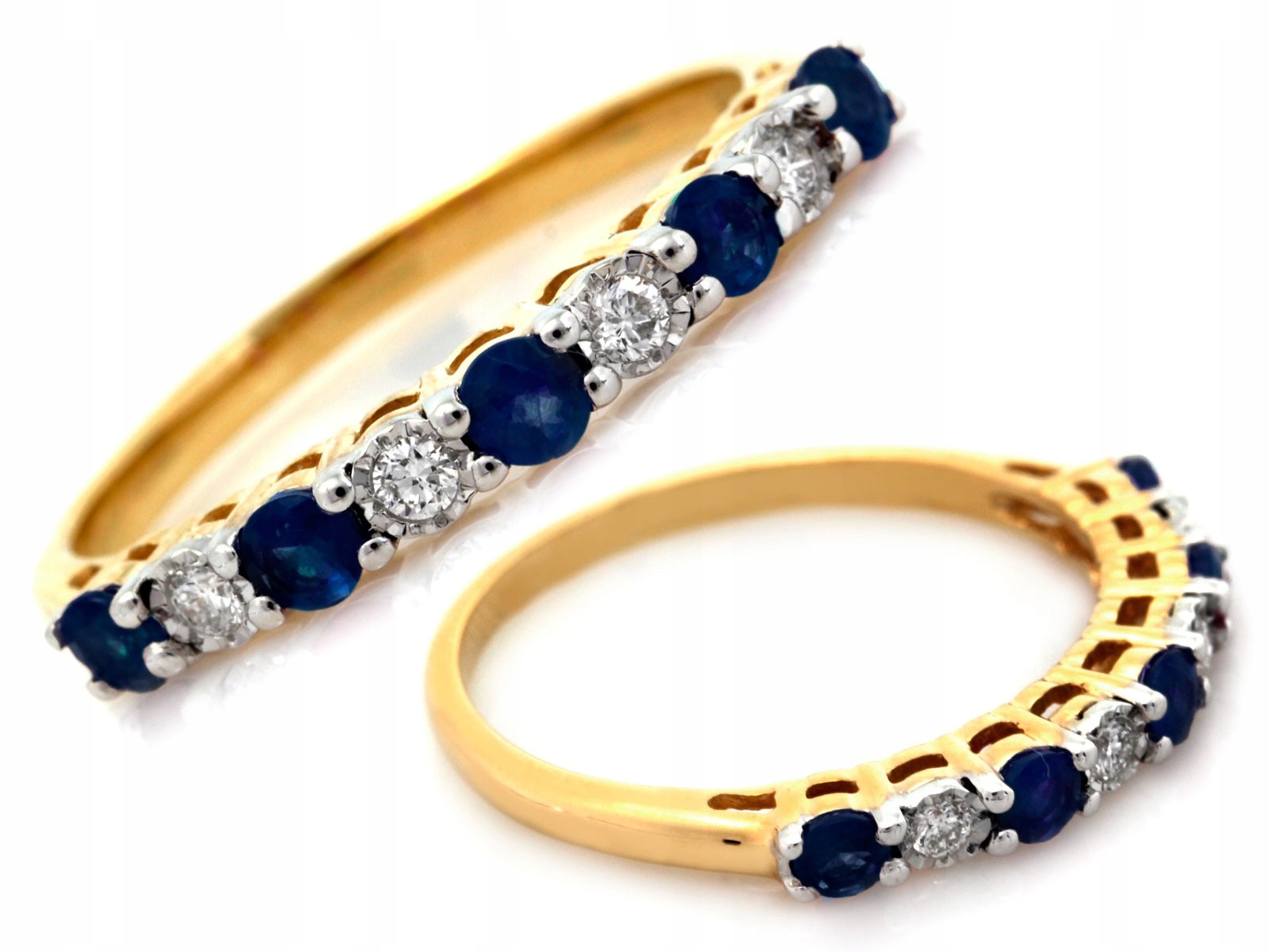 Dámský Prstýnek Eternity 585 14k s diamanty a safíry 1,86g Vel 0,14