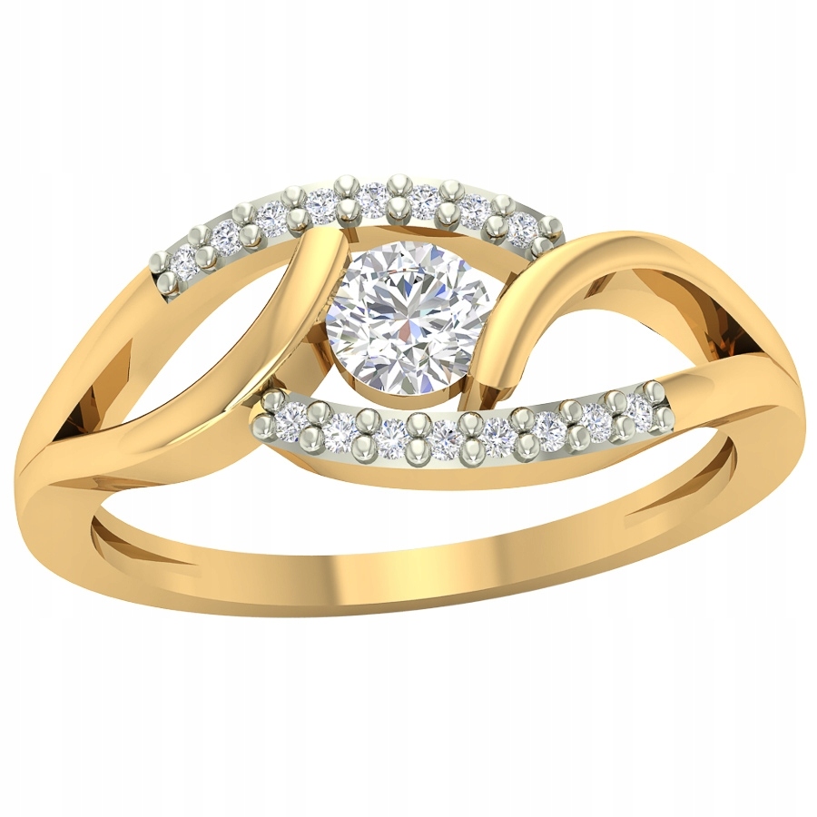 Ženský Zlatý Prstýnek Se Zirkony, Zlato 585