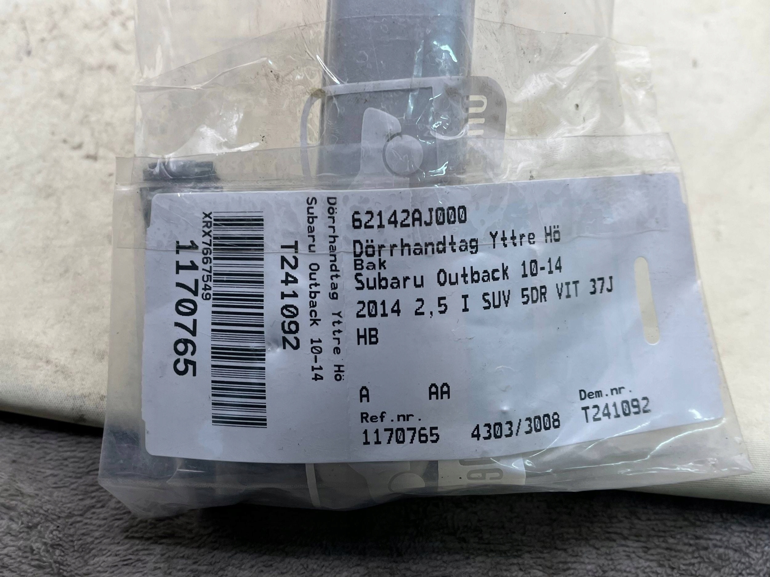 Subaru Outback handle exterior rear right - 62142AJ000 !J