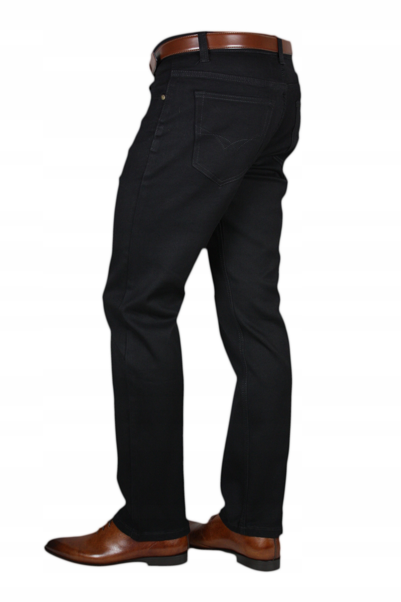 SPODNIE MĘSKIE SAVIL - CZARNE W35 L32 PAS 90-92 Kolor czarny