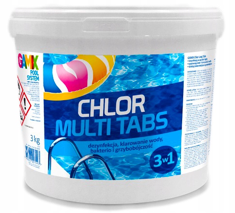 Chemia Basenowa Multi tabletki Chlor 15x200g Niebieska Woda Gamix 3 kg
