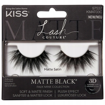 

Kiss sztuczne rzęsy Faux Mink Matte Black Satin 3D